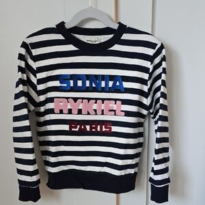 Sonia Rykiel Navy and White Striped Top